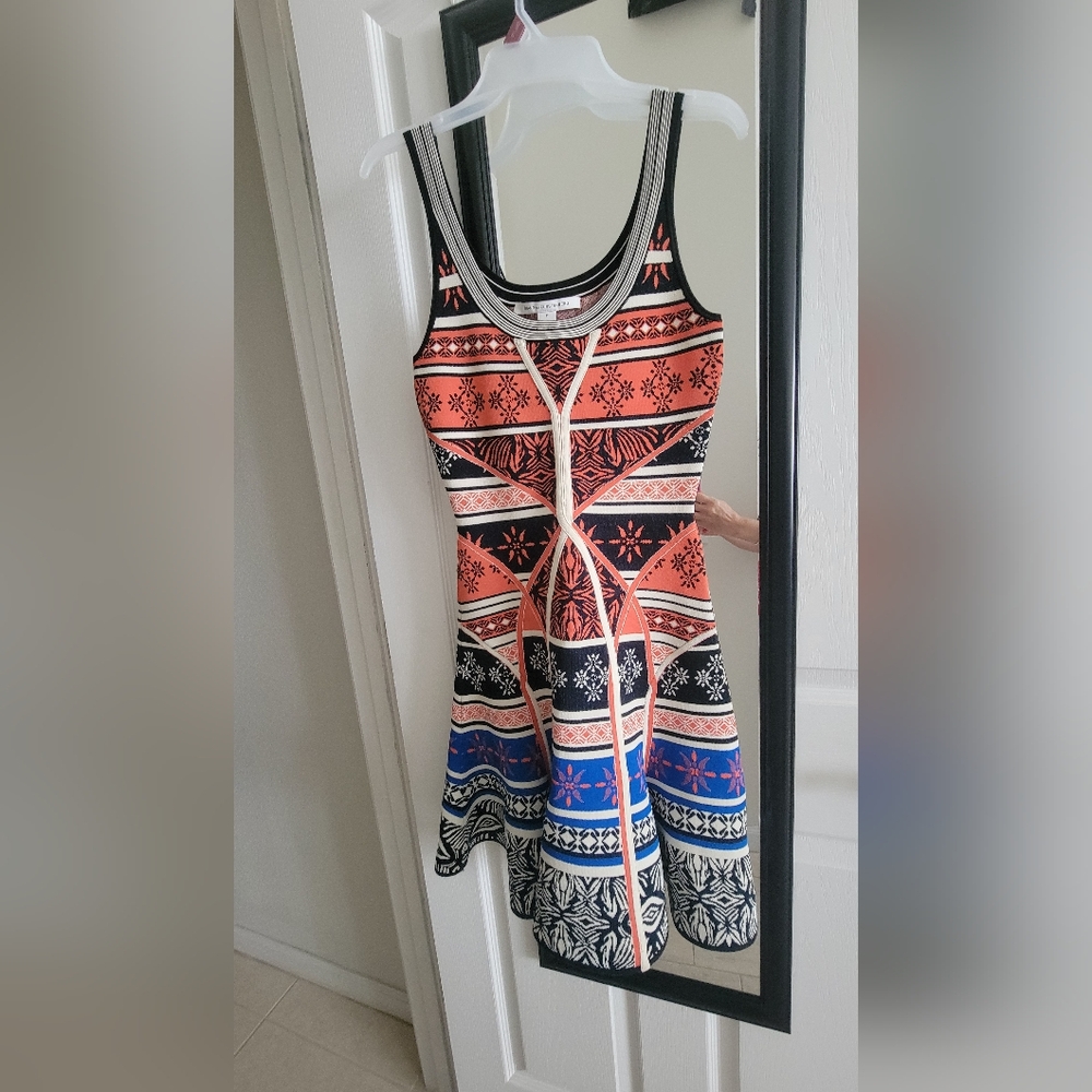 Diane Von Furstenberg Black and Orange Dress